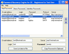 Outlook Express password recovery