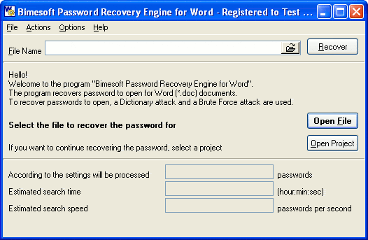 Word password recovery