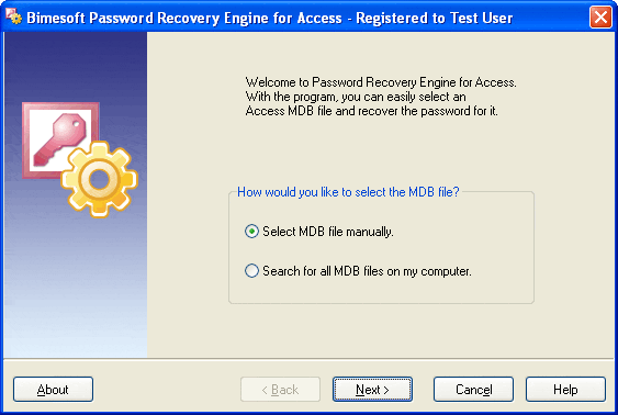 Access password recovery, step 1.